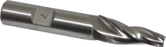 Made in USA - 7° Taper Angle per Side, 1/4" Small End Diam, 1-1/4" LOC, High Speed Steel 3 Flute Tapered Square End Mill - 3-1/4" OAL, 1/2" Shank Diam, Spiral Flute - USA Tool & Supply