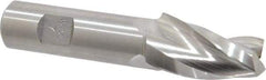 Made in USA - 7° Taper Angle per Side, 1/2" Small End Diam, 1-1/4" LOC, High Speed Steel 3 Flute Tapered Square End Mill - 3-3/8" OAL, 5/8" Shank Diam, Spiral Flute - USA Tool & Supply