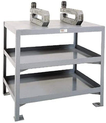 Made in USA - 36 Wide x 18" Deep x 32" High, Steel Machine Work Table - Edge Turned Down, Fixed Legs - USA Tool & Supply
