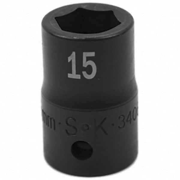 SK - Impact Socket - 1/2"DR 15MM IMPACT SOCKET - USA Tool & Supply