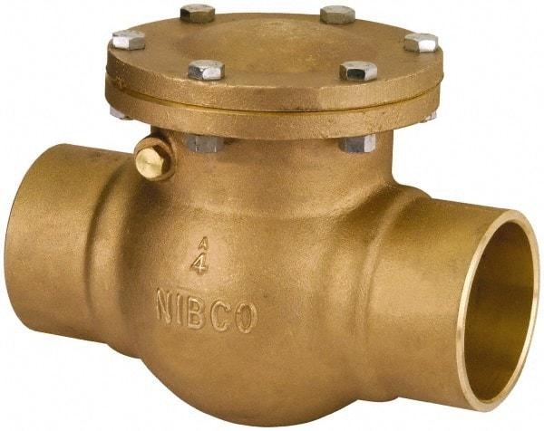 NIBCO - 1" Bronze Check Valve - Bolted Bonnet, Soldered x Soldered, 300 WOG - USA Tool & Supply