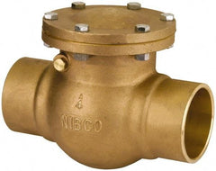 NIBCO - 1-1/4" Bronze Check Valve - Bolted Bonnet, Soldered x Soldered, 300 WOG - USA Tool & Supply