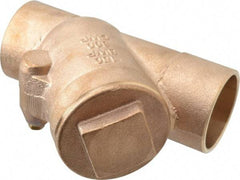 NIBCO - 2" Bronze Check Valve - Y-Pattern, Soldered x Soldered, 300 WOG - USA Tool & Supply