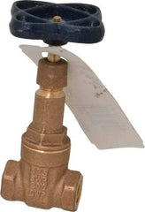 NIBCO - 1/4" Pipe, Class 125, Threaded Bronze Solid Wedge Rising Stem Gate Valve - 200 WOG, 125 WSP, Screw-In Bonnet - USA Tool & Supply