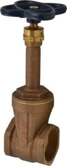 NIBCO - 2" Pipe, Class 125, Threaded Bronze Solid Wedge Rising Stem Gate Valve - 200 WOG, 125 WSP, Screw-In Bonnet - USA Tool & Supply