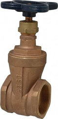 NIBCO - 2" Pipe, Class 125, Threaded Bronze Solid Wedge Stem Gate Valve - 200 WOG, 125 WSP, Screw-In Bonnet - USA Tool & Supply