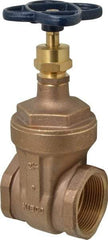 NIBCO - 2-1/2" Pipe, Class 125, Threaded Bronze Solid Wedge Stem Gate Valve - 200 WOG, 125 WSP, Screw-In Bonnet - USA Tool & Supply