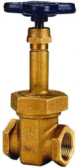 NIBCO - Class 125, Threaded Bronze Solid Wedge Rising Stem Gate Valve - 200 WOG, 125 WSP, Union Bonnet - USA Tool & Supply