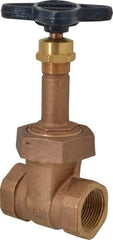 NIBCO - 1" Pipe, Class 125, Threaded Bronze Solid Wedge Rising Stem Gate Valve - 200 WOG, 125 WSP, Union Bonnet - USA Tool & Supply