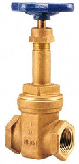 NIBCO - 3" Pipe, Class 125, Threaded Bronze Solid Wedge Rising Stem Gate Valve - 200 WOG, 125 WSP, Union Bonnet - USA Tool & Supply