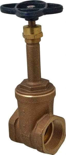 NIBCO - Class 125, Threaded Bronze Solid Wedge Rising Stem Gate Valve - 300 WOG, 150 WSP, Union Bonnet - USA Tool & Supply
