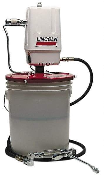Lincoln - Grease Lubrication Aluminum Air-Operated Pump - For 25 to 50 Lb (Drum) & 35 to 50 Lb (Pail) Container - USA Tool & Supply