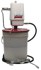 Lincoln - Grease Lubrication Aluminum Air-Operated Pump - For 25 to 50 Lb (Drum) & 35 to 50 Lb (Pail) Container - USA Tool & Supply