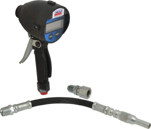 Lincoln - 1/2 Inlet Thread, 1/2 Outlet Thread, Electronic Lubricant Meter - FNPT Outlet Thread, FNPT Inlet Thread, Measures in Gallons, Liters - USA Tool & Supply