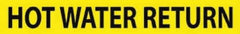 NMC - Pipe Marker with Hot Water Return Legend and No Graphic - 3/4 to 1-1/4" Pipe Outside Diam, Black on Yellow - USA Tool & Supply