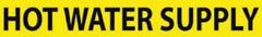 NMC - Pipe Marker with Hot Water Supply Legend and No Graphic - 3/4 to 1-1/4" Pipe Outside Diam, Black on Yellow - USA Tool & Supply
