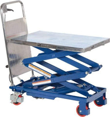 Vestil - 220 Lb Capacity Manual Scissor Elevating Cart - 10" to 51" Lift Height, 27-1/2" Platform Length x 17-1/2" Platform Width - USA Tool & Supply