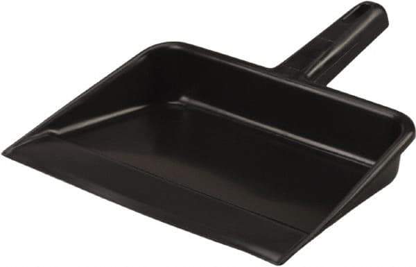 Vikan - 12" Wide Handheld Dustpan - Plastic Body, 5-5/8" Handle, Black - USA Tool & Supply