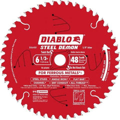 Freud - 6-1/2" Diam, 5/8" Arbor Hole Diam, 48 Tooth Wet & Dry Cut Saw Blade - Carbide-Tipped, Burr-Free Action, Standard Round Arbor - USA Tool & Supply