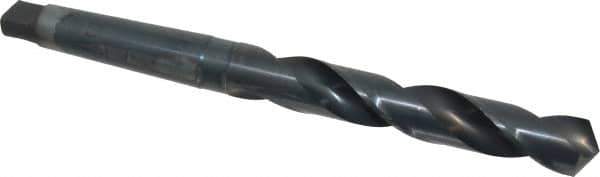 Chicago-Latrobe - 1-1/4", 4MT 118° Point High Speed Steel Taper Shank Drill Bit - Oxide Finish, 7-7/8" Flute Length, 13-1/2" OAL, Spiral Flute, Series 110 - USA Tool & Supply