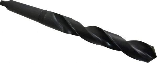Chicago-Latrobe - 1-3/8", 4MT 118° Point High Speed Steel Taper Shank Drill Bit - Oxide Finish, 8-7/8" Flute Length, 14-1/2" OAL, Spiral Flute, Series 110 - USA Tool & Supply