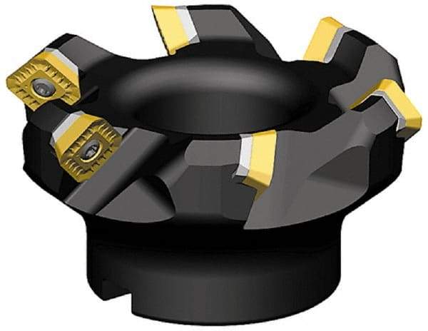 Kennametal - 45° Lead Angle, 3.024" Max Cut Diam, 2.48" Min Cut Diam, 0.26" Max Depth of Cut, Indexable Chamfer and Angle End Mill - 5 Inserts, SE..T 443AE..N Insert Style, 3.855" Overall Length, Straight Shank - USA Tool & Supply