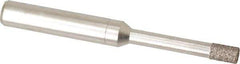 Made in USA - 0.156" Head Diam x 1/4" Head Thickness CBN Grinding Pin - 1/4" Shank Diam x 1-1/4" Shank Length, Coarse Grade - USA Tool & Supply