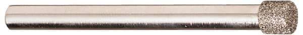 Made in USA - 1/2" Head Diam x 1/4" Head Thickness Diamond (Abrasive) Grinding Pin - 1/4" Shank Diam x 2-3/4" Shank Length, Coarse Grade - USA Tool & Supply