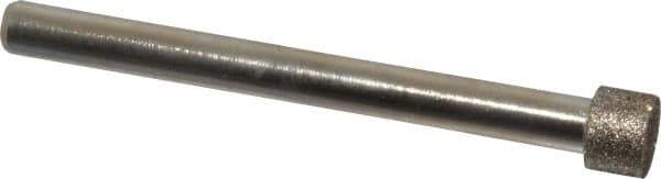 Made in USA - 3/8" Head Diam x 1/4" Head Thickness CBN Grinding Pin - 1/4" Shank Diam x 2-3/4" Shank Length, Coarse Grade - USA Tool & Supply