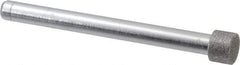 Made in USA - 3/8" Head Diam x 1/4" Head Thickness Diamond (Abrasive) Grinding Pin - 1/4" Shank Diam x 2-3/4" Shank Length, Coarse Grade - USA Tool & Supply