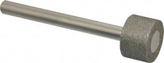 Made in USA - 3/4" Head Diam x 1/2" Head Thickness Diamond (Abrasive) Grinding Pin - 1/4" Shank Diam x 2-1/2" Shank Length, Coarse Grade - USA Tool & Supply