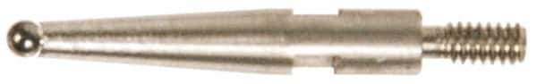 Made in USA - 0.04" Ball Diam, Carbide, Ball Test Indicator Contact Point - 0.78" Contact Point Length, Use with Fowler Test Indicators - USA Tool & Supply
