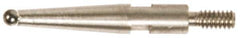 Made in USA - 0.04" Ball Diam, Carbide, Ball Test Indicator Contact Point - 0.78" Contact Point Length, Use with Fowler Test Indicators - USA Tool & Supply