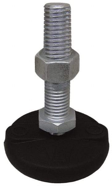 Gibraltar - 5/8-11 Bolt Thread, Studded Pivotal Stud Mount Leveling Pad & Mount - 10,000 Max Lb Capacity, 5" Base Diam - USA Tool & Supply