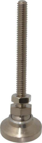 Gibraltar - 1/4-20 Bolt Thread, Studded Pivotal Stud Mount Leveling Pad & Mount - 1,000 Max Lb Capacity, 1" Base Diam - USA Tool & Supply