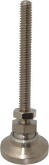 Gibraltar - 1/4-20 Bolt Thread, Studded Pivotal Stud Mount Leveling Pad & Mount - 1,000 Max Lb Capacity, 1" Base Diam - USA Tool & Supply