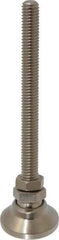 Gibraltar - 3/8-16 Bolt Thread, Studded Pivotal Stud Mount Leveling Pad & Mount - 3,750 Max Lb Capacity, 1-1/4" Base Diam - USA Tool & Supply