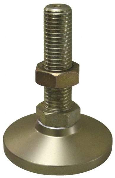 Gibraltar - 1-8 Bolt Thread, Studded Pivotal Stud Mount Leveling Pad & Mount - 22,000 Max Lb Capacity, 4" Base Diam - USA Tool & Supply