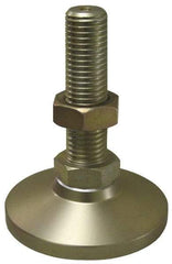 Gibraltar - 1-8 Bolt Thread, Studded Pivotal Stud Mount Leveling Pad & Mount - 22,000 Max Lb Capacity, 4" Base Diam - USA Tool & Supply