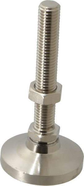 Gibraltar - 5/8-11 Bolt Thread, Studded Pivotal Stud Mount Leveling Pad & Mount - 6,000 Max Lb Capacity, 2-1/2" Base Diam - USA Tool & Supply