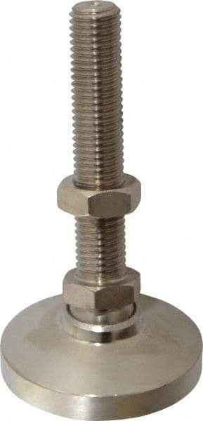 Gibraltar - 3/4-10 Bolt Thread, Studded Pivotal Stud Mount Leveling Pad & Mount - 7,400 Max Lb Capacity, 3" Base Diam - USA Tool & Supply