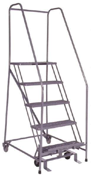 Cotterman - 80" 5 Step Ladder - 350 Lb Capacity, 50" Platform Height, 30" Base Width x 40" Depth, Grip Strut - USA Tool & Supply
