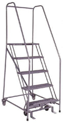 Cotterman - 80" 5 Step Ladder - 350 Lb Capacity, 50" Platform Height, 30" Base Width x 40" Depth, Grip Strut - USA Tool & Supply