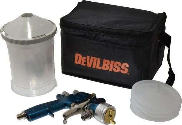 DeVilbiss - Siphon Feed High Volume/Low Pressure Paint Spray Gun - 24 oz Capacity, 100 Max psi, 13 to 23 CFM, For Enamels, Epoxies, Lacquers, Polyurethanes, Primers, Sealers, Stains, Varnishes - USA Tool & Supply