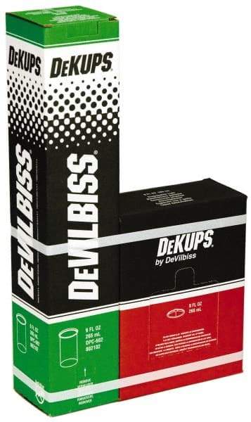 DeVilbiss - Paint Sprayer Cup - Disposable Cups and Lids, 32 Pack, Compatible with Siphon and Gravity Spray Guns - USA Tool & Supply
