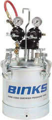 Binks - Paint Sprayer Pressure Tank - 2.8 Gallon Pressure Pot with Agitator and 2 Regulators, Compatible with Pressure Tank and Spray Guns - USA Tool & Supply