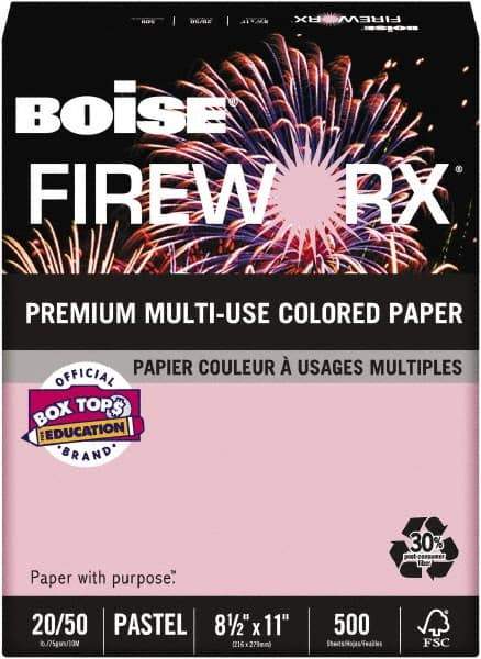 Boise - 8-1/2" x 11" Pink Colored Copy Paper - Use with Laser Printers, Copiers, Plain Paper Fax Machines, Multifunction Machines - USA Tool & Supply