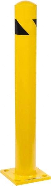 PRO-SAFE - 4-1/2" Diam x 36" High, Steel Bollard - 8" Wide x 8" Long Mounting Plate - USA Tool & Supply