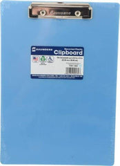 Saunders - 12-1/2 Inch Long x 9 Inch Wide x 1/2 Inch High, Clip Board - Ice Blue - USA Tool & Supply