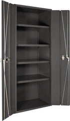 Durham - 4 Shelf Locking Storage Cabinet - Steel, 36" Wide x 24" Deep x 84" High, Gray - USA Tool & Supply